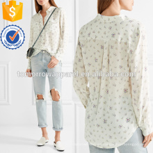 Camisa de seda lavada y estampada con flores Fabricación de ropa de mujer al por mayor (TA4123B)